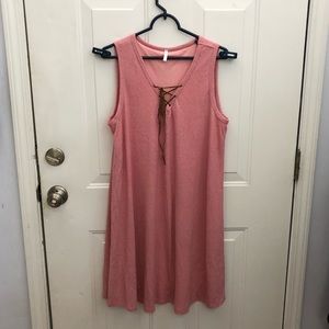 Above the knee pink maternity dress